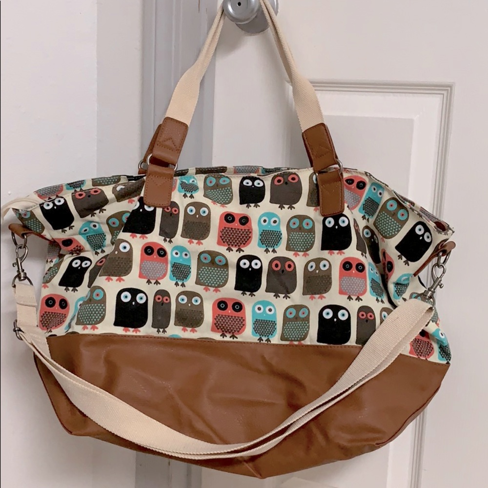Owl see you soon! Zippered canvas duffel bag 🦉